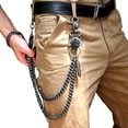 thumbnail image 6 of Skull Ox Horn Bullet Wallet Chains Biker Trucker Punk Rock Simple Jean Key Chain G3U9, 6 of 9
