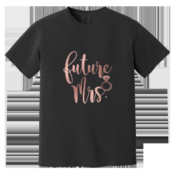 Womens Future Mrs Bride Wedding Humor Graphic Comfort Color T-Shirt, for men & women, up to size 4XL