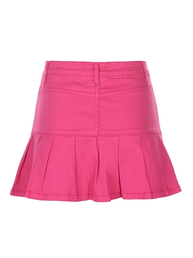 Women's Ruffle Denim Mini Skirt Aesthetic Low Waist Jeans Skirt