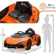 thumbnail image 7 of 12V Licensed Lamborghini Revuelto Ride-On Car, Battery-Powered Electric Sports Vehicle with Bluetooth, USB, Music, Remote Control, Headlights, 1-Seater, Orange, 7 of 7