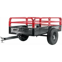 BIG RED Heavy Duty ATV Trailer Steel Dump Cart: Yard Garden Trailer for Lawn Mower, Tractor, Garden Waste - 1,500lbs, 15 cu.ft Capacity