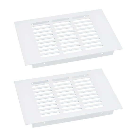 Unique Bargains Air Vents Cover, 2Pcs 200 x 150mm Aluminum Alloy Mesh Air Return Vent Cover, Louvered Ventilation Grille (White)