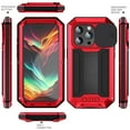 thumbnail image 2 of Allytech Rugged Case for iPhone 15 Pro with Screen Protector & Camera Lens Sliding Cover, Anti-Drop Dustproof Hidden Kickstand Heavy Duty Triple-Layer Protection Shell, Red, 2 of 7