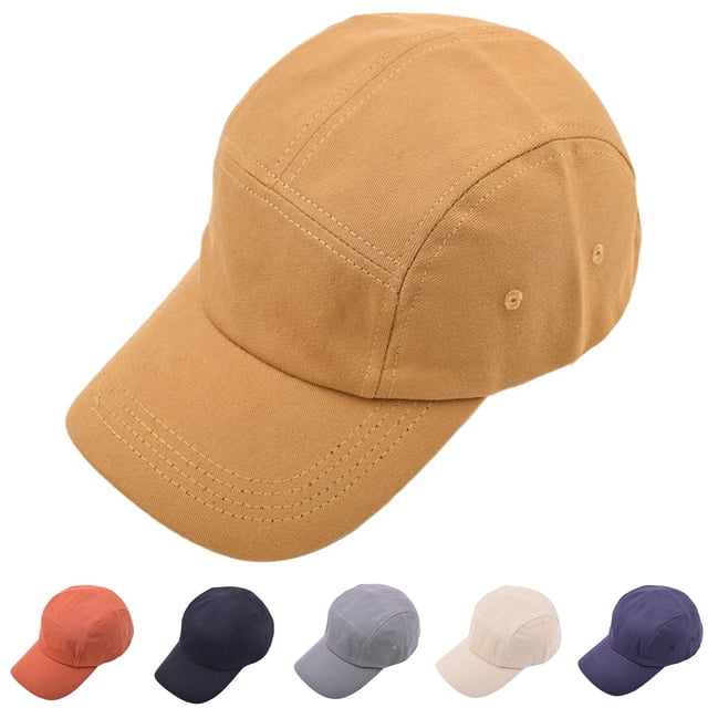 Baseball Cap Casual Buckle Closure Breathable Unconstructed Plain Sun Protection Unisex Style Solid Color Five Pieces Stitching Peaked Hat for Outdoor
