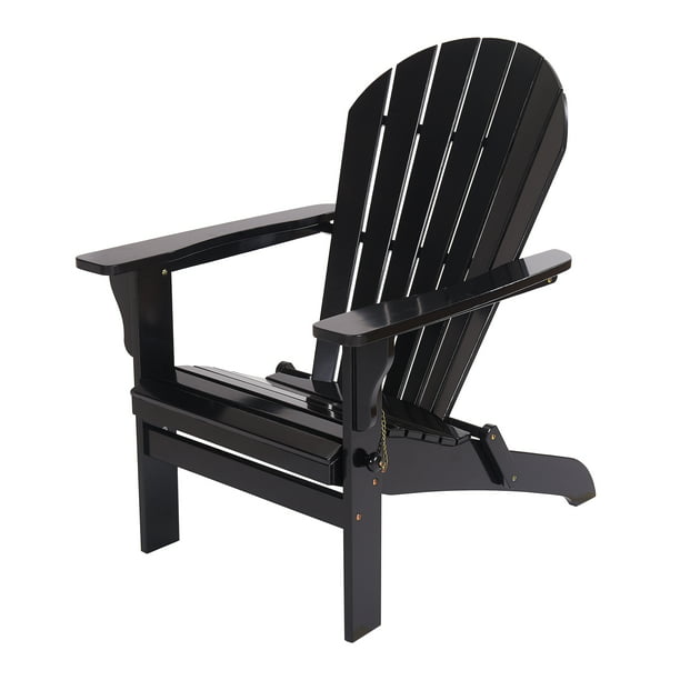 Mainstays Folding Rubberwood Adirondack, Mainstays Outdoor Wood Adirondack Chair Black And White