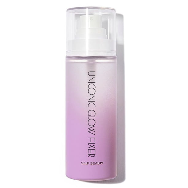 SELF BEAUTY Spray fijador de maquillaje brillante | Spray fijador de maquillaje hidratante + iluminador | Acabado húmedo | Fijación de Maquillaje de Larga Duración | Spray de niebla microfina | 3.38 o