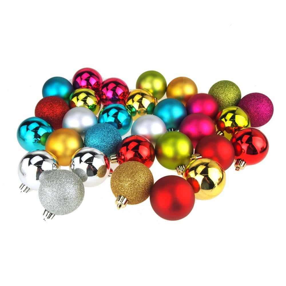 Decorative Orb Ornaments, 2Inch, 30Piece, Assorted Colors