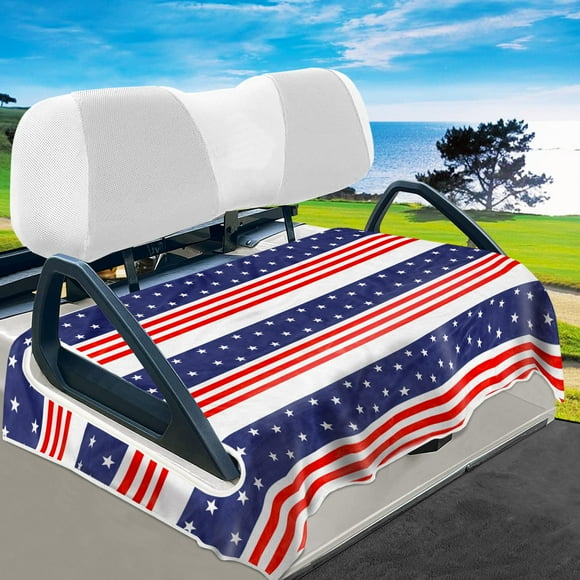 Fundas de asiento para carrito de golf YOKYHOM, diseño azul y rojo de la bandera estadounidense