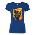 thumbnail image 2 of Cute Colorful Rainbow Doberman Dog Dog Lover Womens Slim Fit Junior Tee, Royal, 2XL, 2 of 3