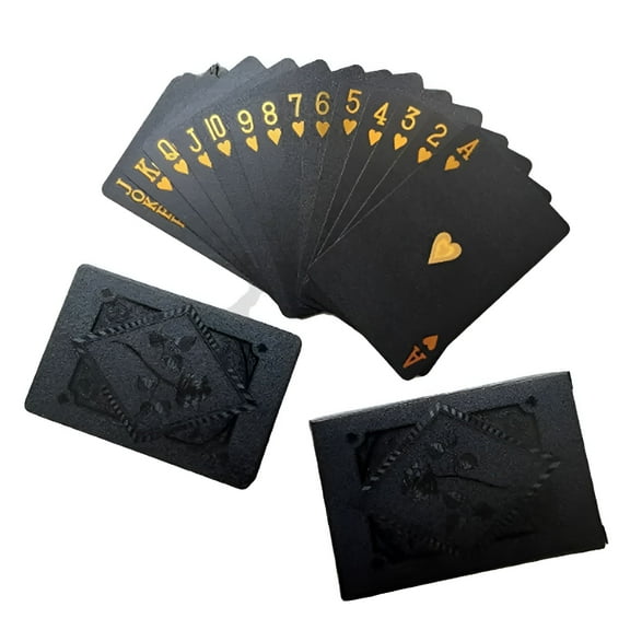 BESTSKY Black Gold Plastic Poker Waterproof Creative Playing Card