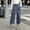 Blue, variant on Women's High-Waisted Cross-Overlap Cropped Wide Leg Trousers - Asymmetrical Wrap Front Culottes - Flowy Smart Casual Capri Skirt Pants with Pockets, Blue XXL