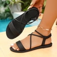 thumbnail image 6 of Walking Casual Orthotic Sandals Women's Fashionable And Versatile Plus-Size Wrap Strap Roman Sandals Spring/Summer Style Trendy And Comfortable Sandals Black 41, 6 of 9