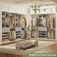 thumbnail image 5 of Homieasy Closet System, 2.4–8.8 FT Closet Organizer System with 2 Drawers, 5 Hanging Rods and Shoe Racks for Walk-in Closet, Bedroom, Gray, 5 of 9