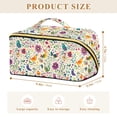 thumbnail image 4 of FORMRS Makeup Bag Travel Cosmetic Organizer for Women Fold Flat Zipper Pouch with Handle, Purple Cartoon Animals, 4 of 8