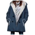 thumbnail image 4 of Taqqpue Womens Winter Warm Fleece Lined Hooded Coats Jacket Outerwear Overcoat Cardigan Casual Oversized Long Sleeve Solid Color Winter Sweater Coats Long Hooded Jackets for Women with Pocket, 4 of 4