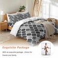 thumbnail image 7 of Vintage Texture Bedding Duvet Cover Set Twin Size 4 Pieces Classic Black Stripe Decorative Bedding Set with Zipper Closure, 1 Comforter Cover 68x86 Inches 1 Flat Sheet & 2 Pillow Cases, 7 of 7