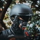 thumbnail image 4 of Medio casco de motocicleta Aprobado por DOT Bicicleta Cruiser Helicóptero Negro mate, 4 of 7