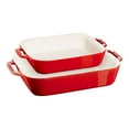 thumbnail image 1 of STAUB Céramique Ensemble de Plats à Gratin Rectangulaires Cerise 2 Pcs, 1 of 4