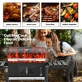 thumbnail image 3 of SUGIFT Heavy-Duty 24" Portable Charcoal Grill with Foldable Side Shelf, Wheels & Tool Hooks – Compact Outdoor BBQ for Camping, Tailgates, and Backyard Grilling (Black), 3 of 9