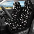 thumbnail image 2 of HUIACONG Sun and Moon Car Accessories Seat Covers Full Set with Steering Wheel Cover Center Console Cover Seat Belt Pads Coasters Headrest Cover Keychain 14 Pcs Universal Fit Washable, 2 of 5