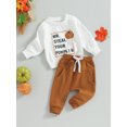 thumbnail image 4 of ZINTAOZT Toddler Baby Boys Halloween Outfits Mr Steal Your Pumpkin Sweatshirts Tops Casual Pants Set 2Pcs Fall Clothes, 4 of 8