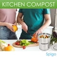 thumbnail image 3 of Spigo Steel Kitchen Compost Bin With Vented Charcoal Filter and Bucket, Satin Silver, 1 Gallon, 3 of 8