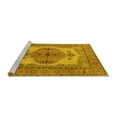thumbnail image 2 of Ahgly Company Machine Washable Indoor Square Oriental Yellow Industrial Area Rugs, 6' Square, 2 of 4