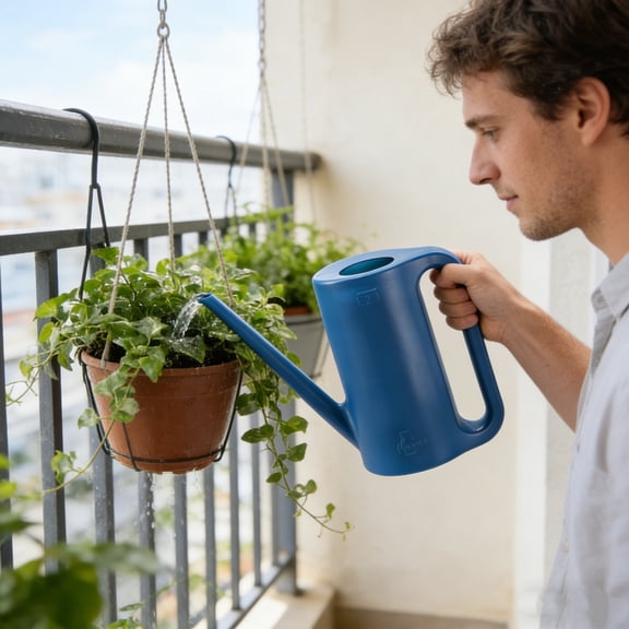 LEFXSMR Watering Can Outdoor Indoor, Gardening Tools Empty Long Spout Watering Can for Lawn Garden Balcony & Houseplant, Blue