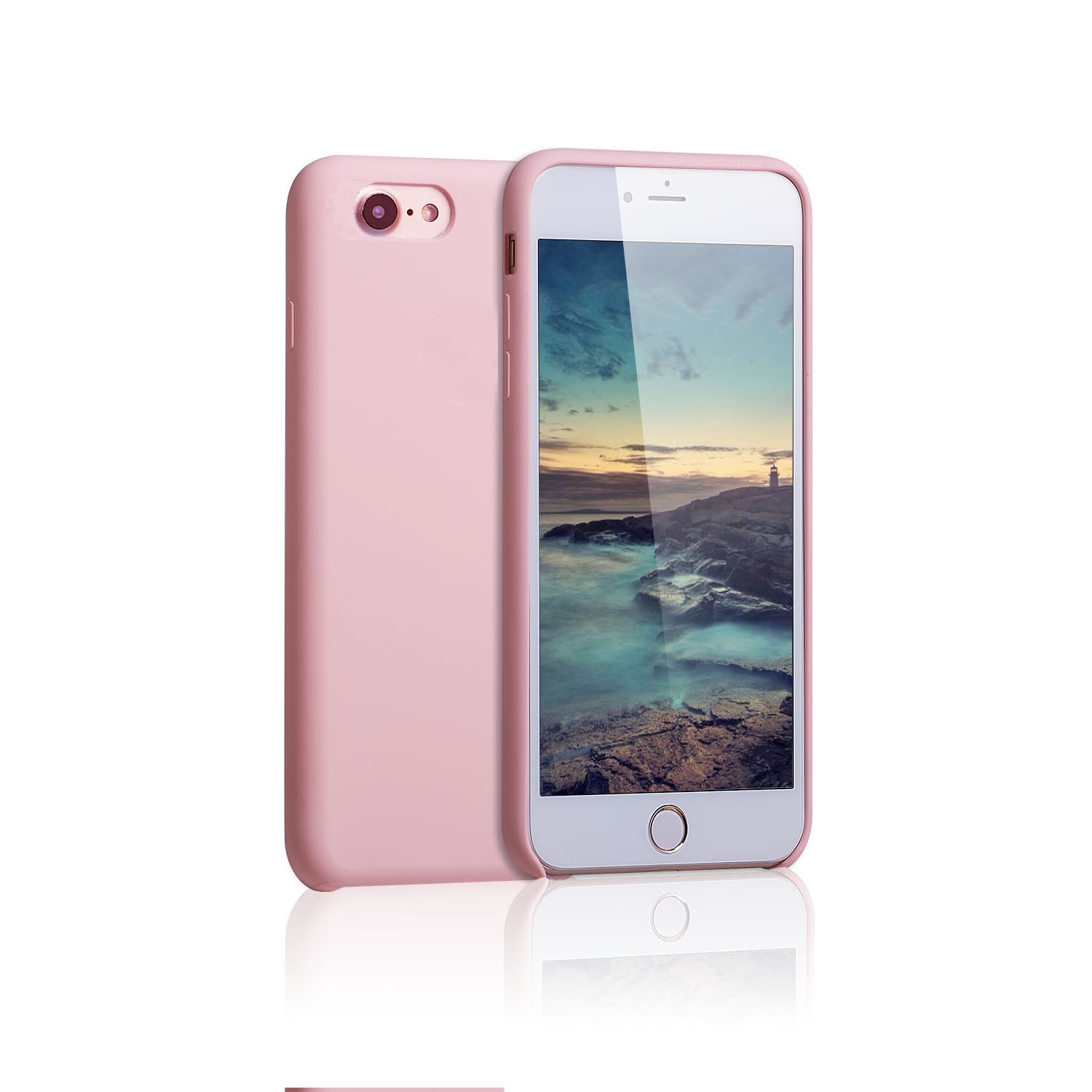 Apple iPhone 8/7 Cases, Silicone Finish, PC Backcover, Shock Absorbing