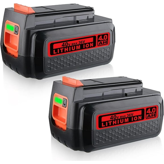 2Pack LBXR36 4.0Ah 40V Li-ion Battery Replacement for Black and Decker Battery Compatible with Black and Decker 40V Battery LBX2040 LBXR2036 LBX1540 LBX2540