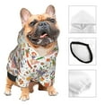 thumbnail image 3 of Fotbe BBQ Party1 Print Small Dog Sweater Hoodies Pet Grey Hooded Soft Fleece Sweatshirts with Pocket Fall Winter Puppy Cat Sweaters Warm Clothes-Medium, 3 of 7