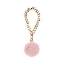 Unique Bargains 1 Pc Furry Ball Cup Chain Water Cup Pendant Pink Alloy Imitation Rabbit Fur