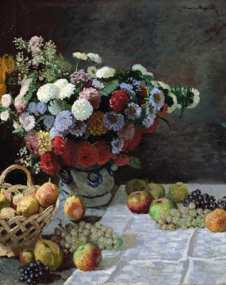 Still Life, 1869. /N'Still Life With Flowers And Fruit.' Oil
