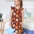 thumbnail image 4 of Balery Happy Thanksgiving Day Camisón de princesa para niñas, pijama de algodón con mangas abullonadas, suave y bonito.-XX-Large, 4 of 6
