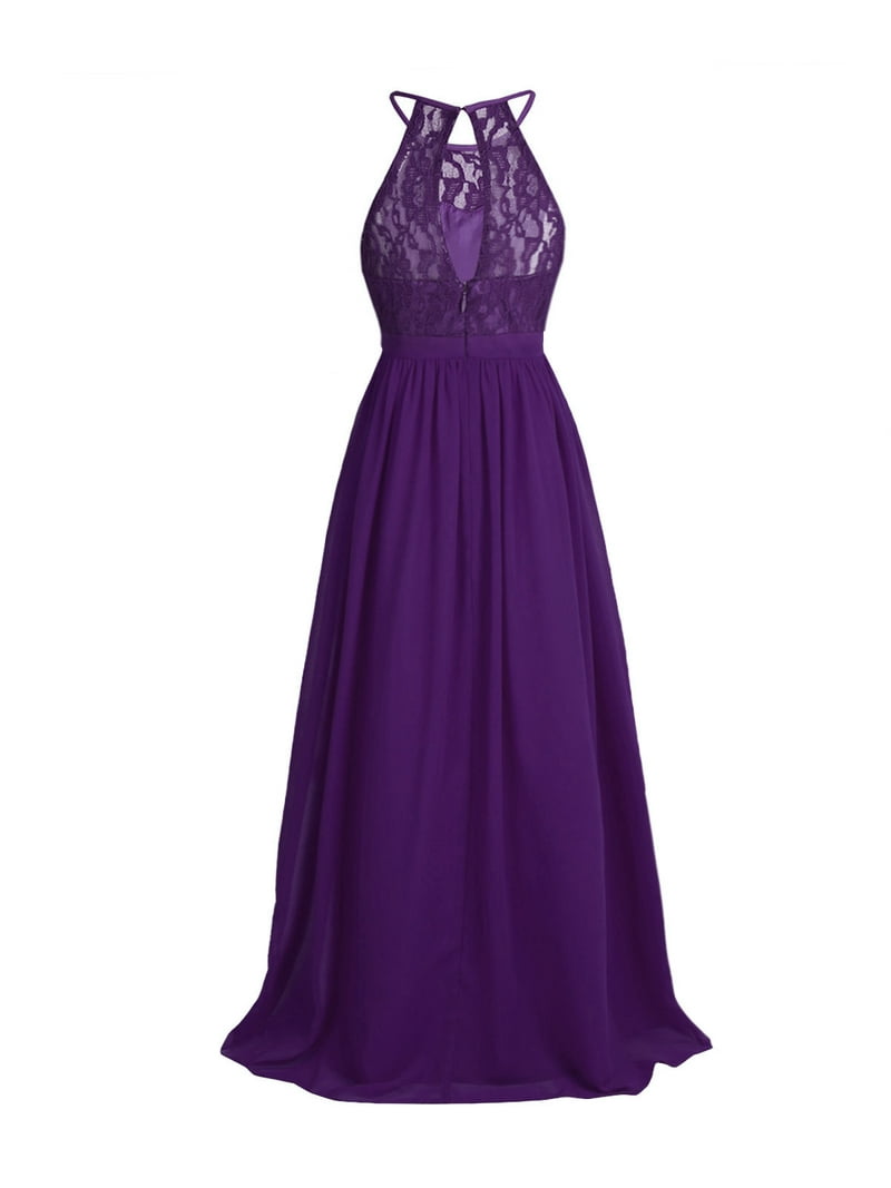 dark purple junior bridesmaid dresses Duntery Asymmetrical Chiffon Junior Bridesmaid Dress Halter Spaghetti Straps, Mulberry main image 0