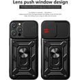 thumbnail image 3 of for Apple iPhone 15 Pro Max Case with Slide Camera Cover for Men, Military Grade Drop Phone Cover Case with Ring Kickstand for iPhone 15 Pro Max SJ Blue, 3 of 10