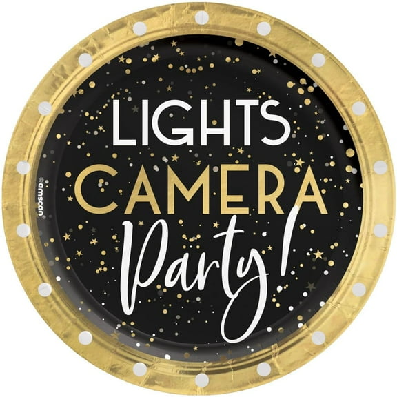Awards Night 6.75-inch Metallic Paper Dessert Plates 20 Per Pack