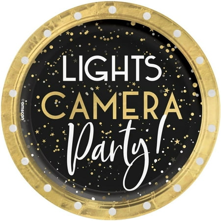 Awards Night 6.75-inch Metallic Paper Dessert Plates 20 Per Pack
