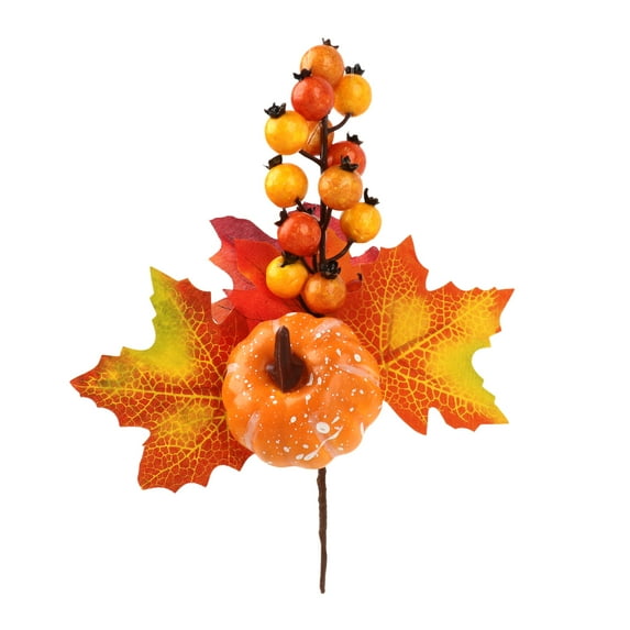 Famyfamy Thanksgiving Branches Berry Artificial Plant Flower Elegant Accessories PVC Decorations Sunflowers Home Decoration Faux(Random Pine Color)