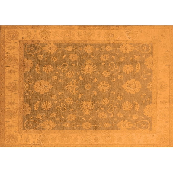 Ahgly Company Indoor Rectangle Oriental Orange Traditional Area Rugs, 8' x 12'
