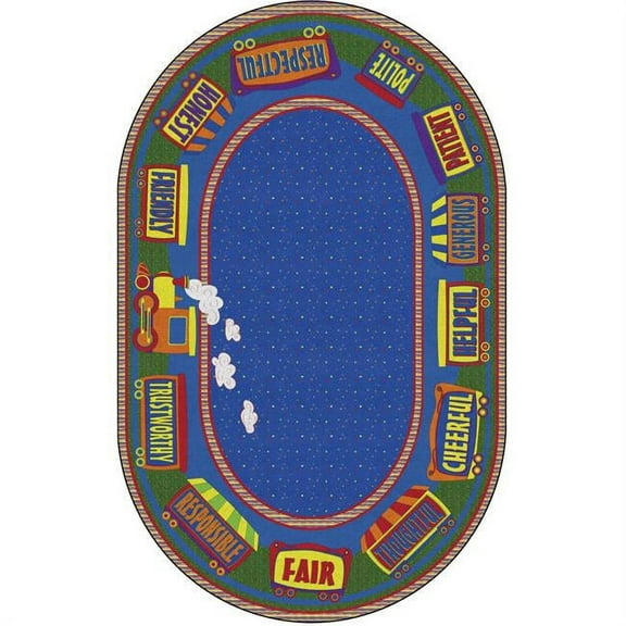 Flagship Carpets FE285-45A 7 ft. 6 x 12 ft. The Good Friend Train Rug - Oval