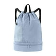 thumbnail image 2 of Mochilas de malla con cordón para natación, bolsa de transporte de baloncesto plegable, bolsa de gimnasio deportiva para fútbol, viajes al aire libre Azul, 2 of 8