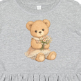 thumbnail image 4 of Inktastic Cute Teddy Bear Holding Flowers Girls Toddler Dress, 4 of 5