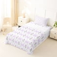 thumbnail image 5 of Erosebridal Purple Kawaii Bowknot Twin Sheet Sets For Bows Lovers,Kawaii Bowknots Flowers Bedding 3 Pieces, 5 of 6