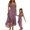 Purple mother, variant on Franhais Parent-child Off-shoulder Dress with Ruffled Hem, Sweet Tube Top Style Summer Clothing