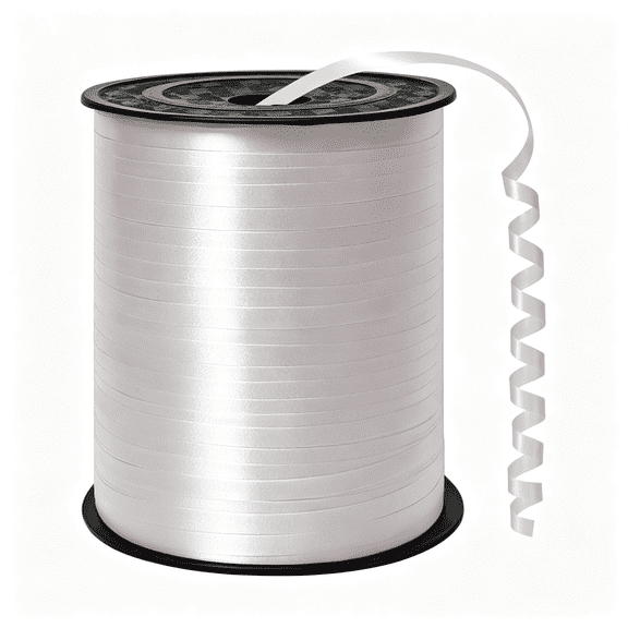 BZCOE 500 Yard White Curling Ribbon Balloon Ribbon 1/5In Ribbon for Crafts Gift Wrapping Balloon String Wedding Birthday Baby Shower Art Crafts Florist Flower Bows Christmas（White）