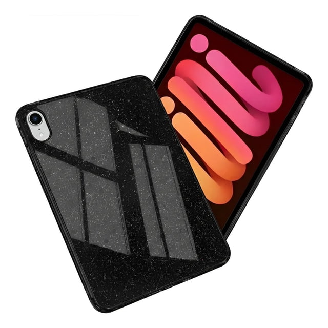 Funda Para Ipad Mini 6/ A17 Pro Glitter Brillos Silicona Negro.