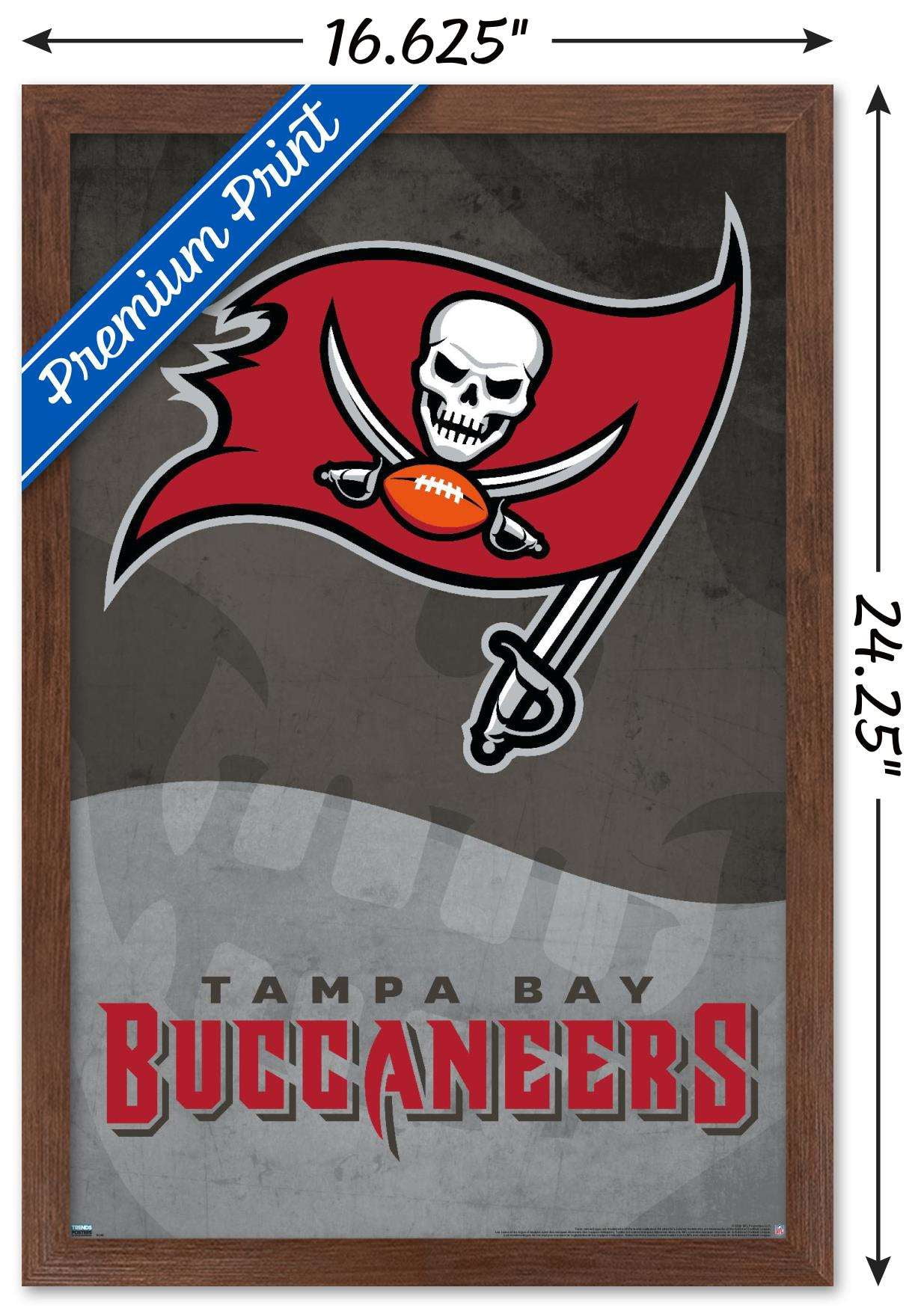 NFL Tampa Bay Buccaneers - Logo 20 Wall Poster, 14.725" x 22.375", Framed