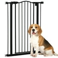 thumbnail image 1 of PawHut 29"-32" Pet Gate with Door Pressure Fit Dog Gate for Stairs, Black, 1 of 10