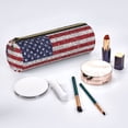 thumbnail image 2 of Easygdp America Flag Glitter para Estuche de Lápices Cilíndrico de Cuero con Cremallera, Organizador de Lápices de Cuero para Escuela, Oficina y Viajes, 2 of 6